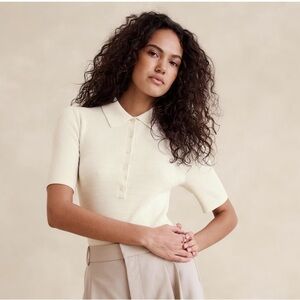 Ivory Sweater Polo Banana Republic